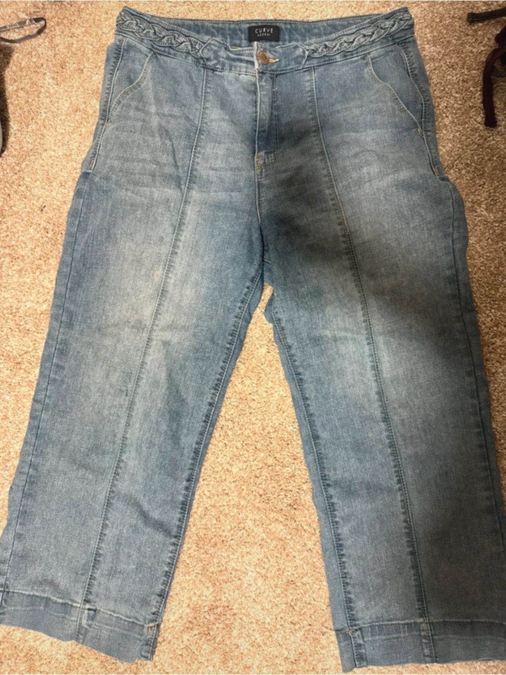 Curve Brand Wide Leg Denim Pants in Light Blue 12/31